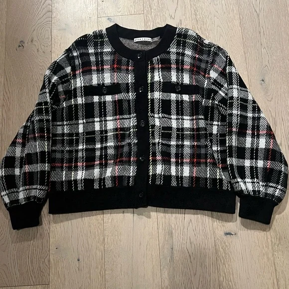 Alice + Olivia Freedom Checked Jacquard-knit Sweater - Picture 5 of 8